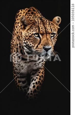 jaguar on black background jaguar on black background 105038118