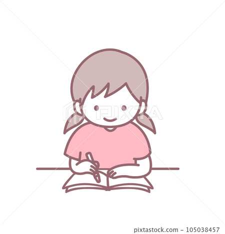 girl writing in notebook girl writing in notebook 105038457