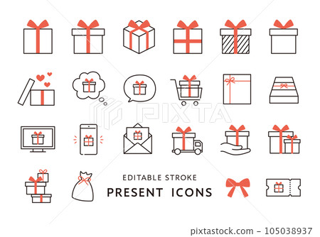 各種禮物圖標集（彩色） 105038937