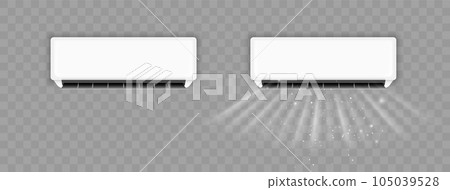 Air conditioner design illustration wind cold flow. Air condition room wave realistic wind breeze 105039528