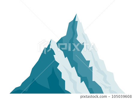 Mountain journey business vector illustration top peak. Mountain flat icon illustration. Mountain journey business vector illustration top peak. Mountain flat icon illustration. 105039608