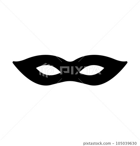 Superhero mask vector black icon. Silhouette hero cartoon character comic face. Flat black superhero 105039630