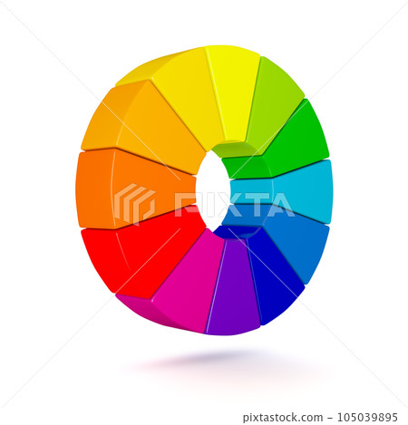 3D Color chart isolated on white background 105039895