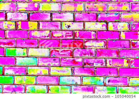 Brick wall, uneven, broken and black burnt brick, bright brick background. Abstract Brick wall, uneven, broken and black burnt brick, bright brick background. Abstract 105040054