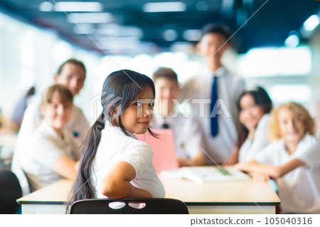 Kids back to school. Group of children. 105040316