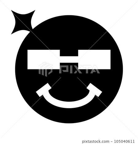 面部表情、吹噓、眼鏡和閃閃發光的填充風格圖標 105040611