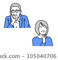 Senior male and female upper body icon 105040706