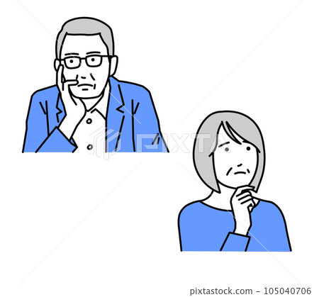 高級男性和女性上半身圖標 105040706