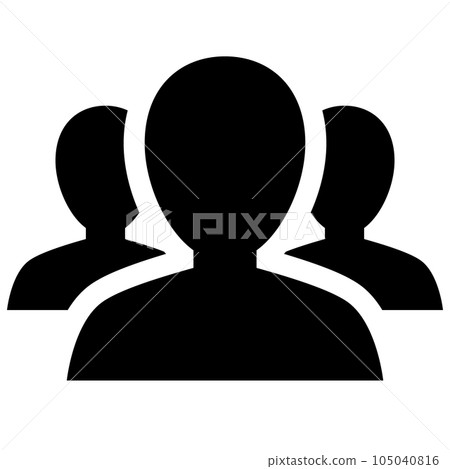 Filled style icons for User, Three, Group, and Multiple 105040816