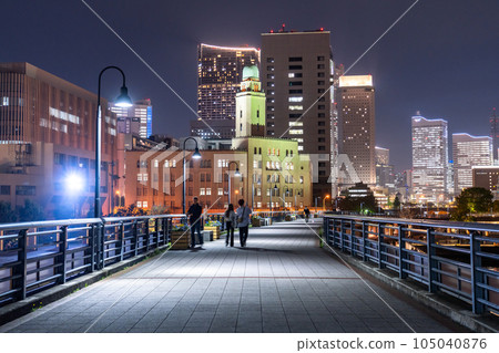 《神奈川縣》橫濱港鎮夜景，大象鼻子公園 105040876