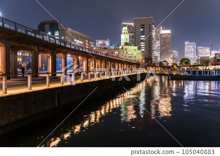 《Kanagawa Prefecture》 Night view of Yokohama Port Town, Elephant Nose Park 《Kanagawa Prefecture》 Night view of Yokohama Port Town, Elephant Nose Park 105040883