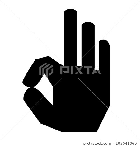 代表手、ok 和金錢的填充風格圖標 105041069