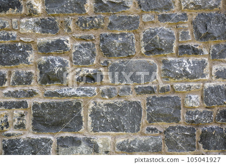 Stone wall pattern, natural stone texture, ground pavement background 105041927