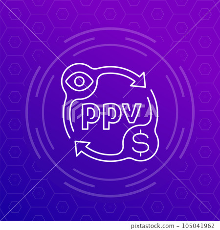 ppv icon, pay per view, line vector design ppv icon, pay per view, line vector design 105041962