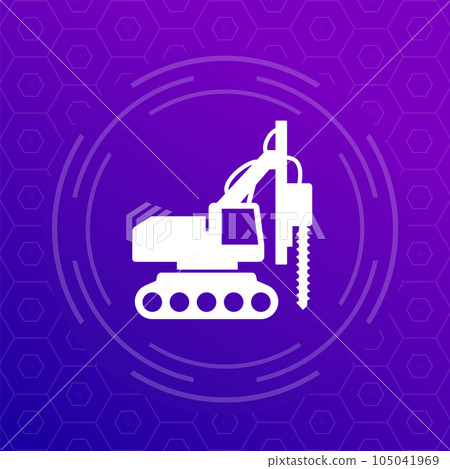 drill machine vector icon, construction machinery drill machine vector icon, construction machinery 105041969