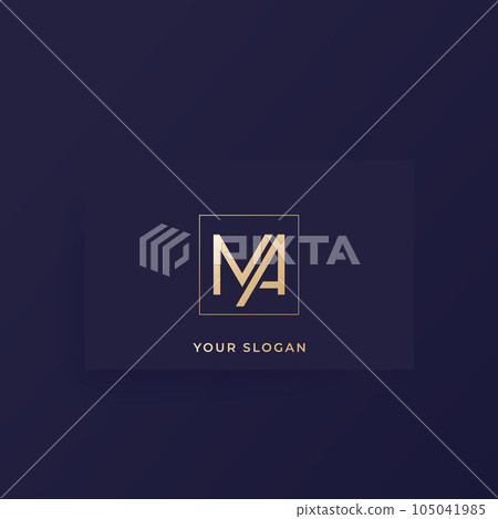 MA monogram, letters vector logo on a card 105041985