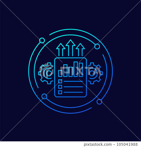 increase productivity icon, linear design 105041988
