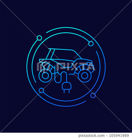 electric UTV line icon, Side-by-side vehicle 105041989