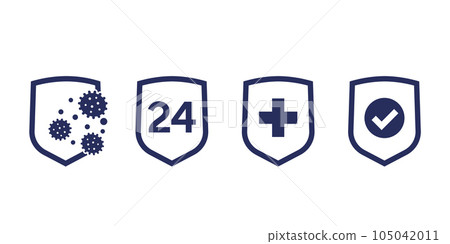 immune system, antibacterial protection icons set 105042011