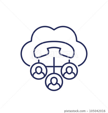 Voip telephony, calls line icon, vector 105042016