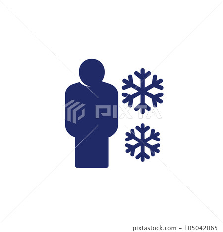hypothermia icon on white, vector 105042065