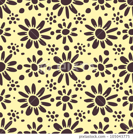 Retro seamless pattern with flowers Retro seamless pattern with flowers 105043775