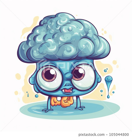 Cartoon pineal gland with melatonin 105044800