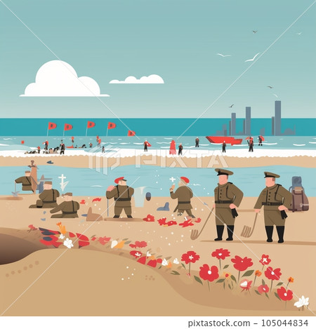 Cartoon Juno Beach Day Cartoon Juno Beach Day 105044834