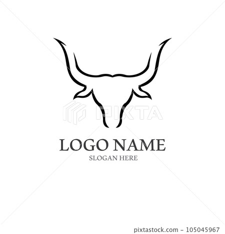 bull horn logo with template vector style. bull horn logo with template vector style. 105045967