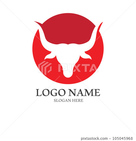 bull horn logo with template vector style. bull horn logo with template vector style. 105045968