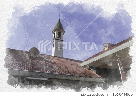 Watercolor style Hiroshima Miyoshi Winery Miyoshi City, Hiroshima Prefecture 105046969