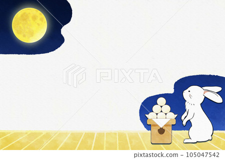 Mid-Autumn Moon frame A loose cute illustration of a rabbit looking at the moon Mid-Autumn Moon frame A loose cute illustration of a rabbit looking at the moon 105047542