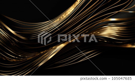 abstract background golden lines on black background 105047685