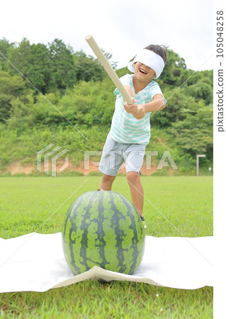Children who spare watermelons 105048258