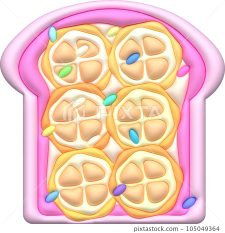 Morning sandwich 3D illustration Healthy meal with toast, fresh vegetables and sauce. Morning sandwich 3D illustration Healthy meal with toast, fresh vegetables and sauce. 105049364