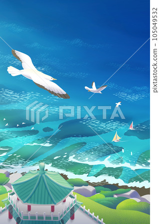 Breathtaking view of fringing reefs 105049532