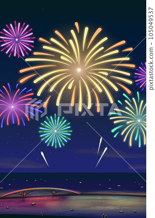 Beautiful firework festival poster 105049537