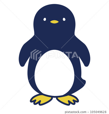 Front-facing illustration of a simple penguin 105049628
