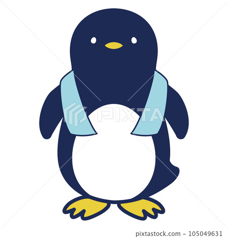 企鵝使用冷毛巾的插圖（冷感圖像） 105049631