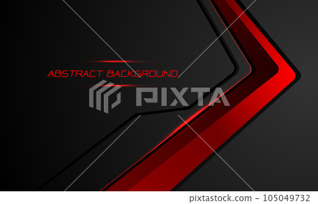 Abstract red black line arrow direction geometric futuristic cyber on dark grey with blank space design modern technology creative background vector Abstract red black line arrow direction geometric futuristic cyber on dark grey with blank space design modern technology creative background vector 105049732