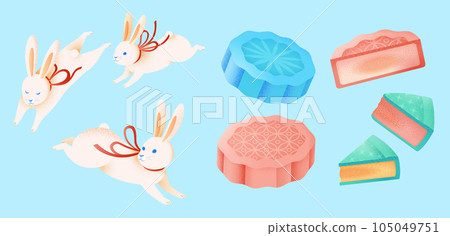 Jade rabbit and mooncake set 105049751