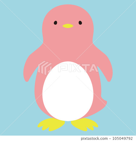 Front-facing illustration of a simple penguin 105049792