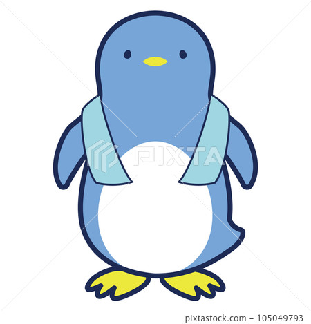 企鵝使用冷毛巾的插圖（冷感圖像） 105049793
