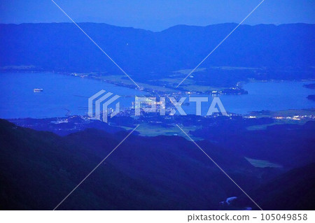 Night view of Ryotsu Port from Kinpokusan Traverse Trail 105049858