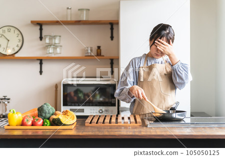 討厭做飯、對家務感到壓力的女性、家庭主婦(累) 討厭做飯、對家務感到壓力的女性、家庭主婦(累) 105050125