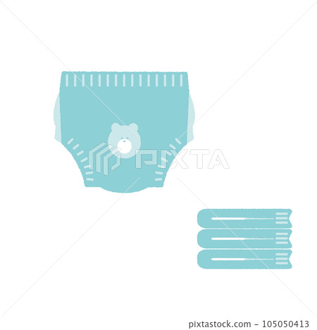 Cute illustrations of disposable diapers 105050413