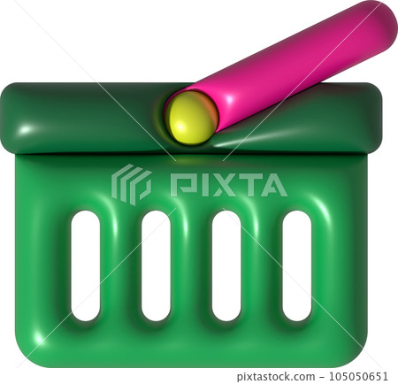 3d illustration empty shopping cart. 105050651