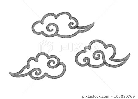 Cute simple Chinese cloud ink painting style illustration (black) Cute simple Chinese cloud ink painting style illustration (black) 105050769