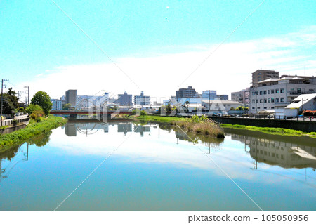 我從縣道319號新町橋下游左岸前往春日部市下游右岸。 105050956