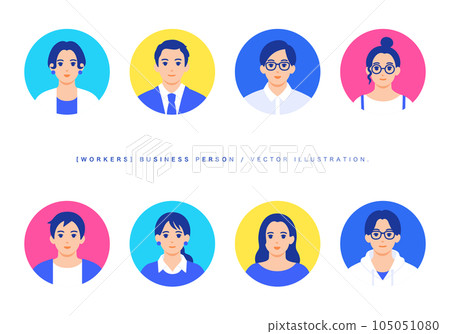 Young male and female business people. Vector illustration material. Young male and female business people. Vector illustration material. 105051080